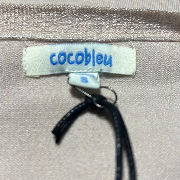 Coco Bleu Oatmeal Heather Long Sleeve Tie Knit Cardigan. - Picture 9 of 10